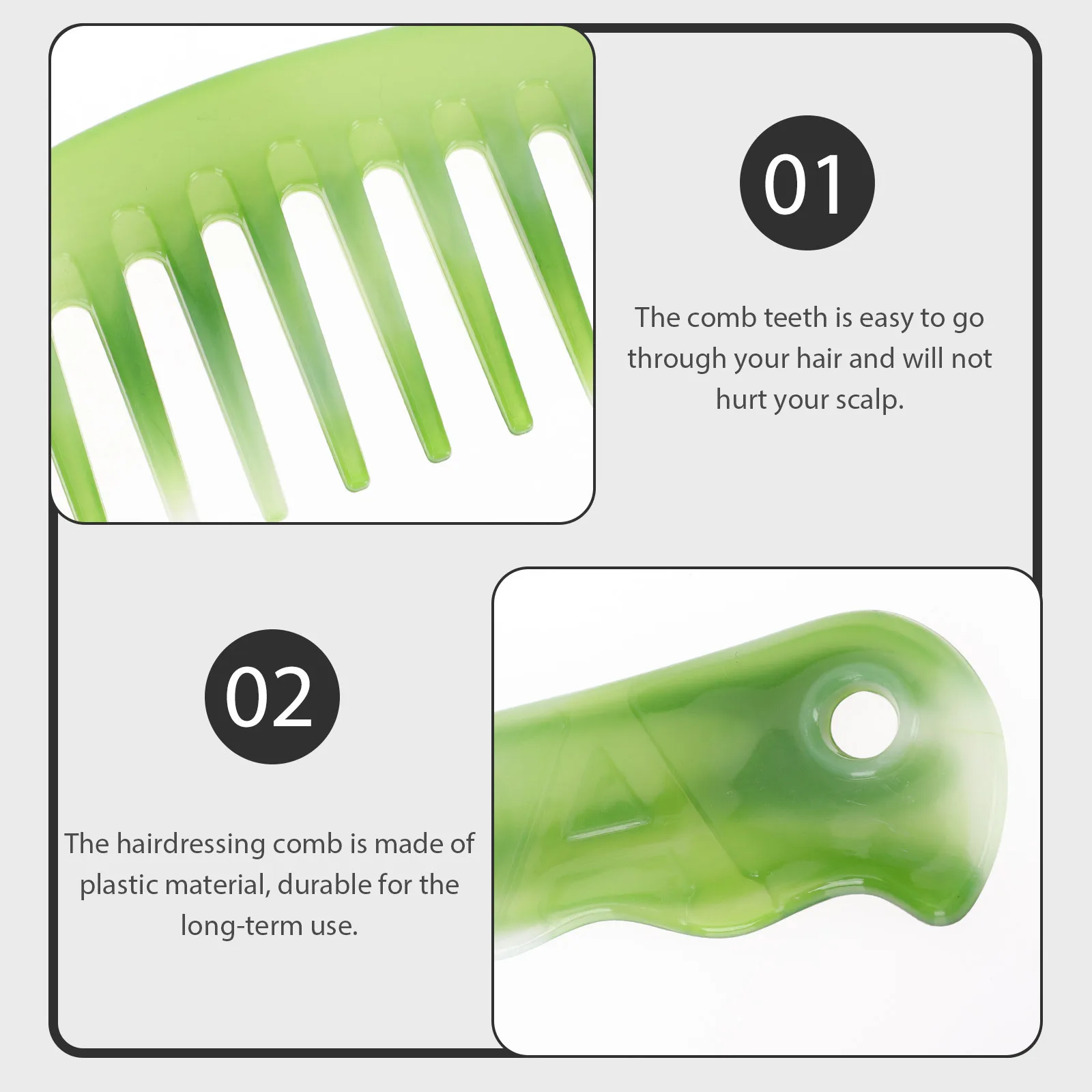 

1 set 1 Set Plastic Hair Combs Detangling Styling Tool For Women Men Wet Dry Thick Straight Hair Durable Hairdressing Comb