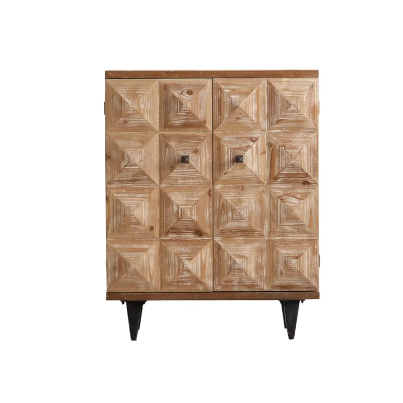 

Solid wood entrance double door dining side cabinet small apartment storage cabinet