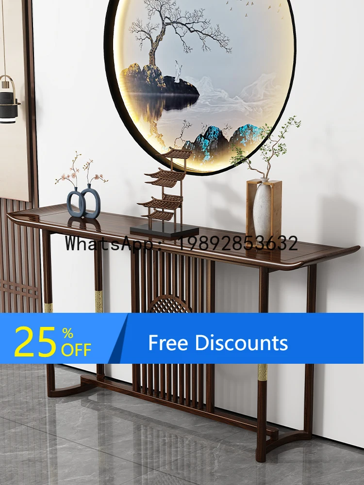 

LYY New Chinese Style Entryway Table Sideboard Entryway Wall-Mounted Living Room Ebony Wood Offering Table Solid Wood Entryway