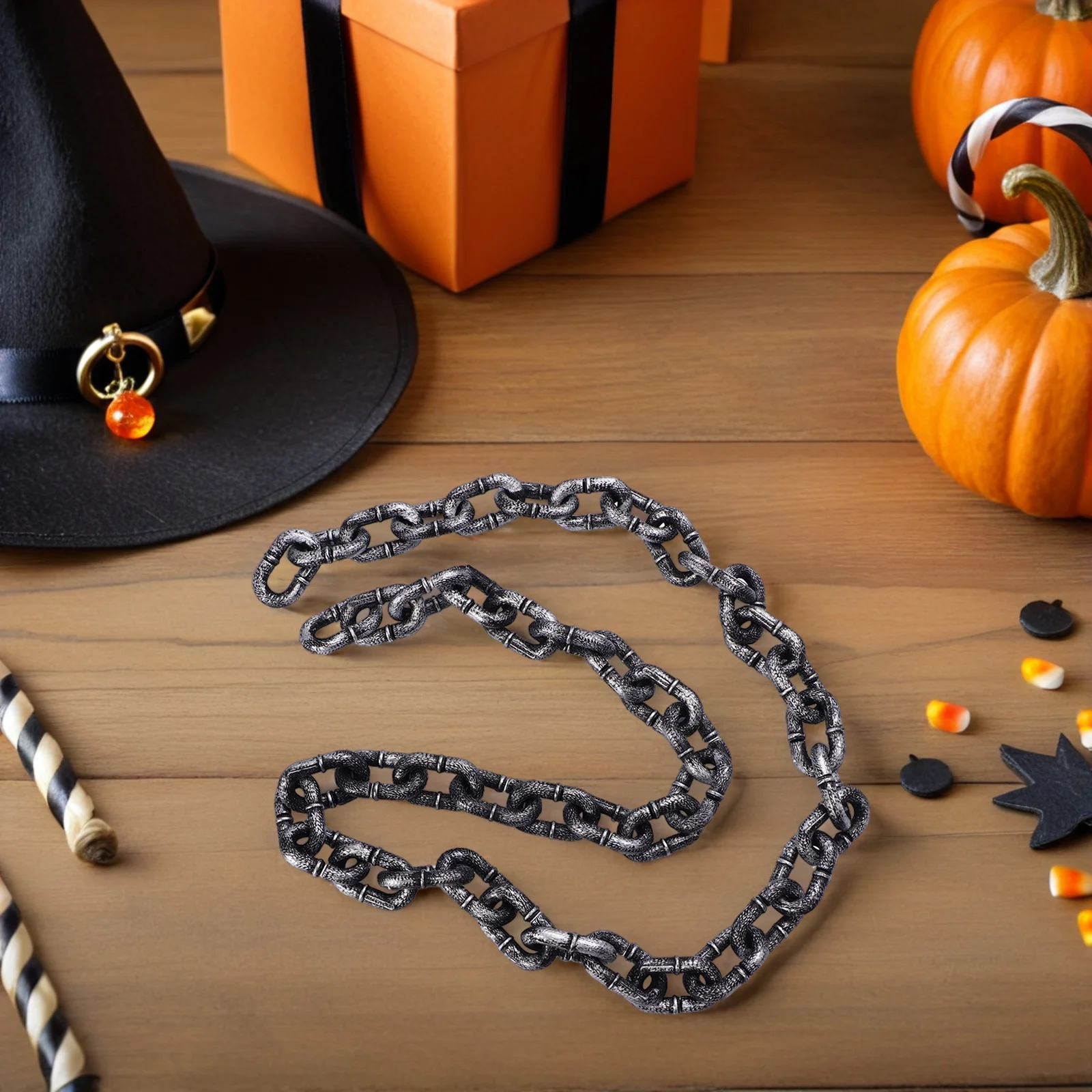 

Plastic Chain Fake Chain Prop 1 Meter Long Halloween Masquerade Costume Party Decoration Horror Effect Halloween Props