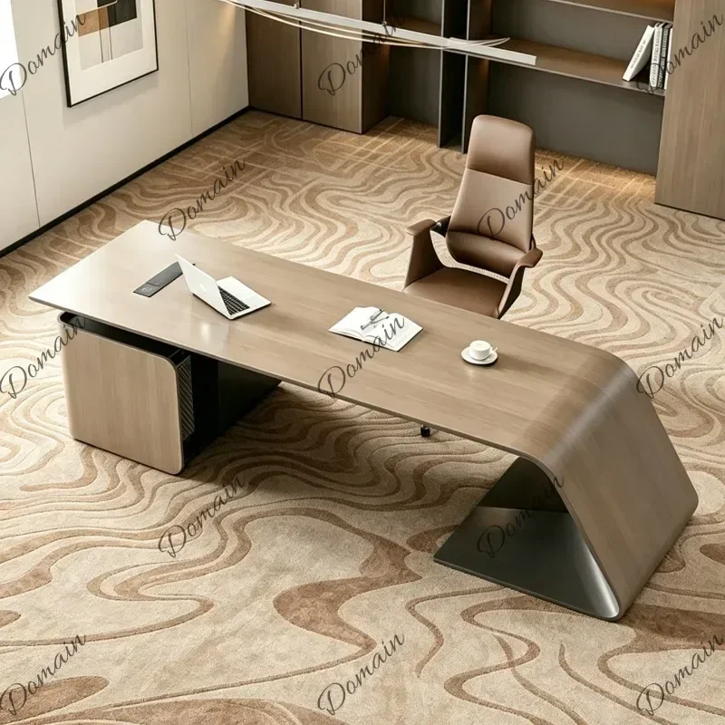 9X Luxury Modern Office Desk Wooden Standing Executive Reception Storage Office Desk Design Decoration Tavolo Trendy Furniture
