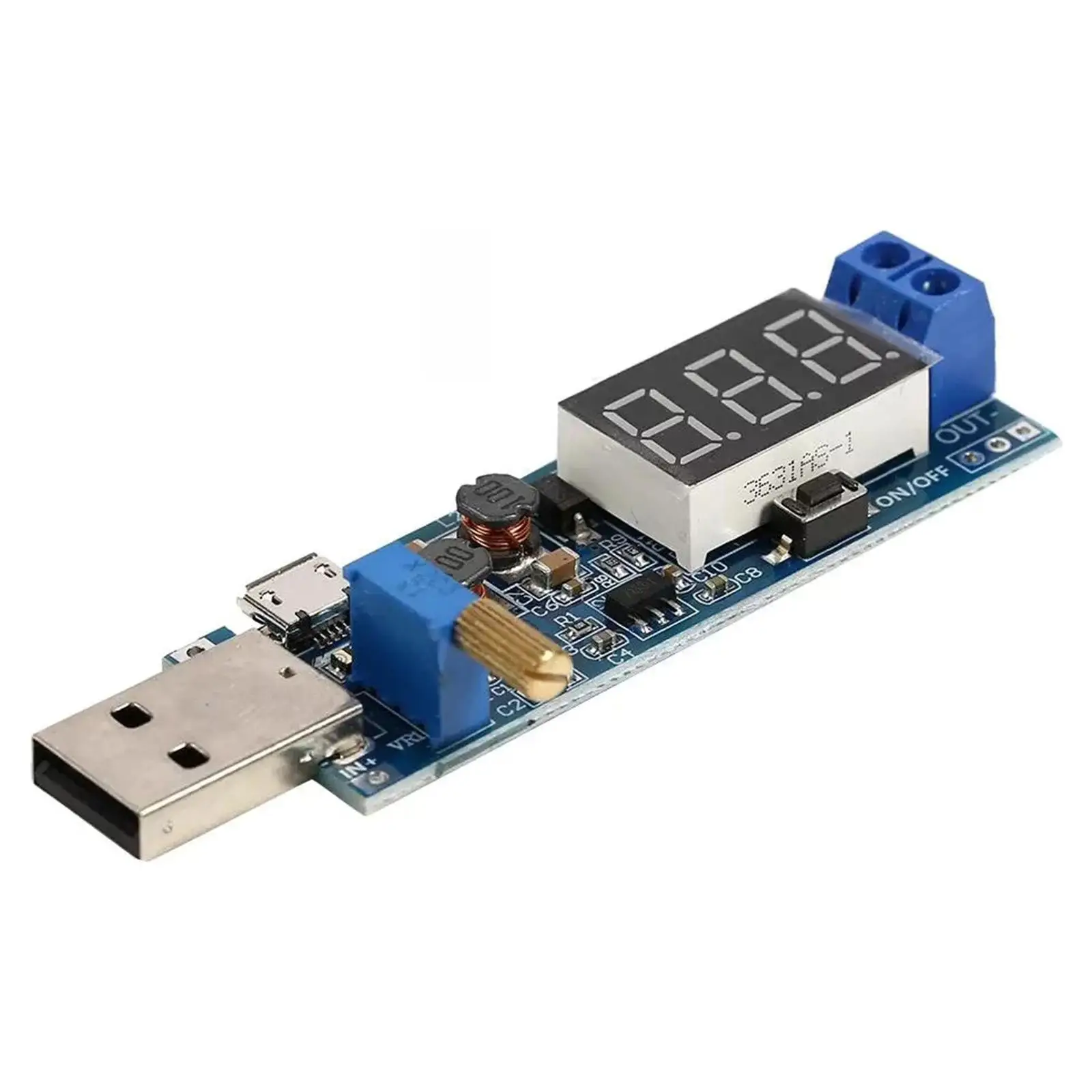 Digital Voltage Regulator with LCD Display for USB Power Source