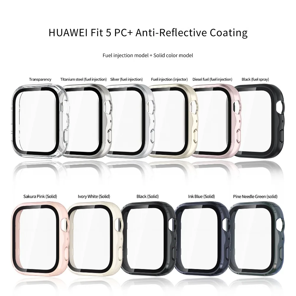Suitable for Huawei Fit5 Watch Protective Case PC Tempered Shell Film Integrated HUAWEI Fit 5pro Watch Case Accessories