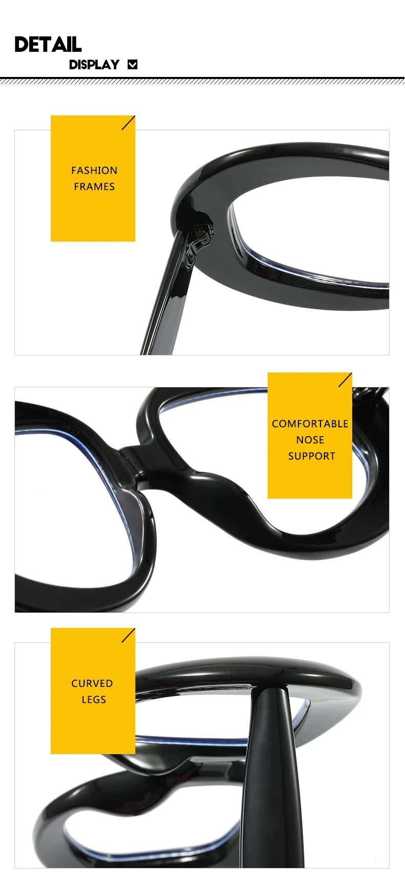 Luxus Marke Runde Brille Frauen Brillen Rahmen Hohe Qualität Übergroßen Rot Grün Rot Mode Brillen Rahmen Großen Rahmen Einzigartige – Detail 14
