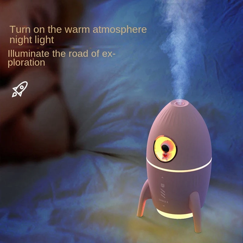 350 мл мини-астронавт, очиститель воздуха, увлажнитель воздуха, подключенный для использования, увлажнитель воздуха с созданием атмосферы, цвет розовый для дома