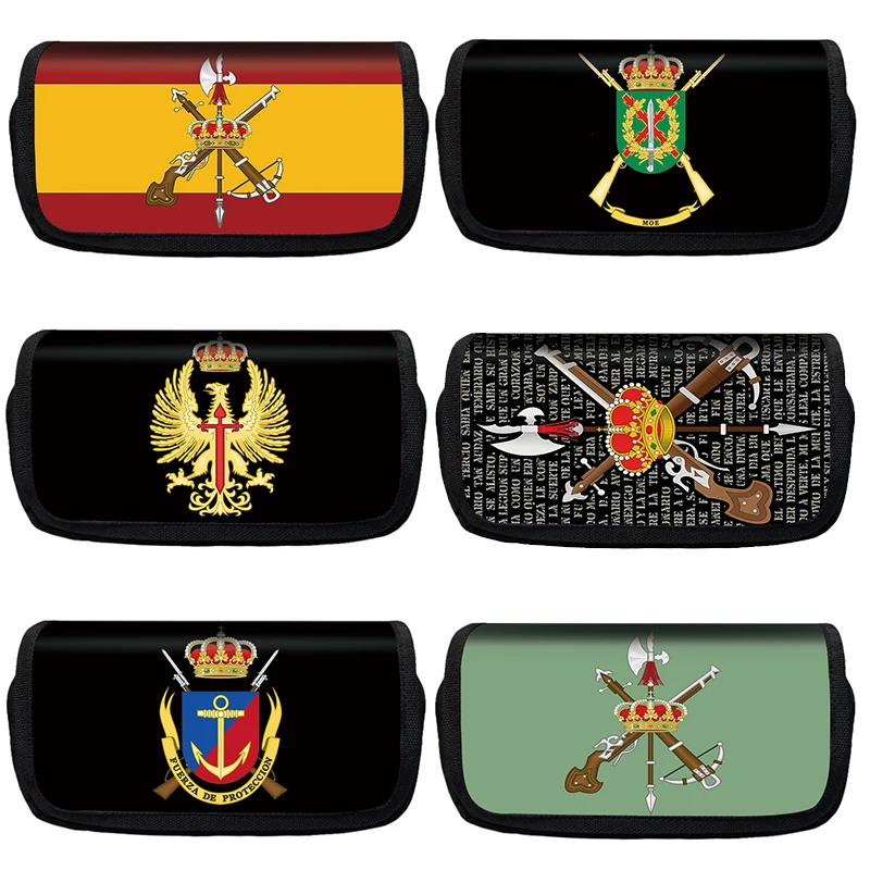 

Spanish Legion Espanola Flag Print Woman Pencil Case Avy Armada Pen Bags Teenager School Supplies Case Portable Pencil Box