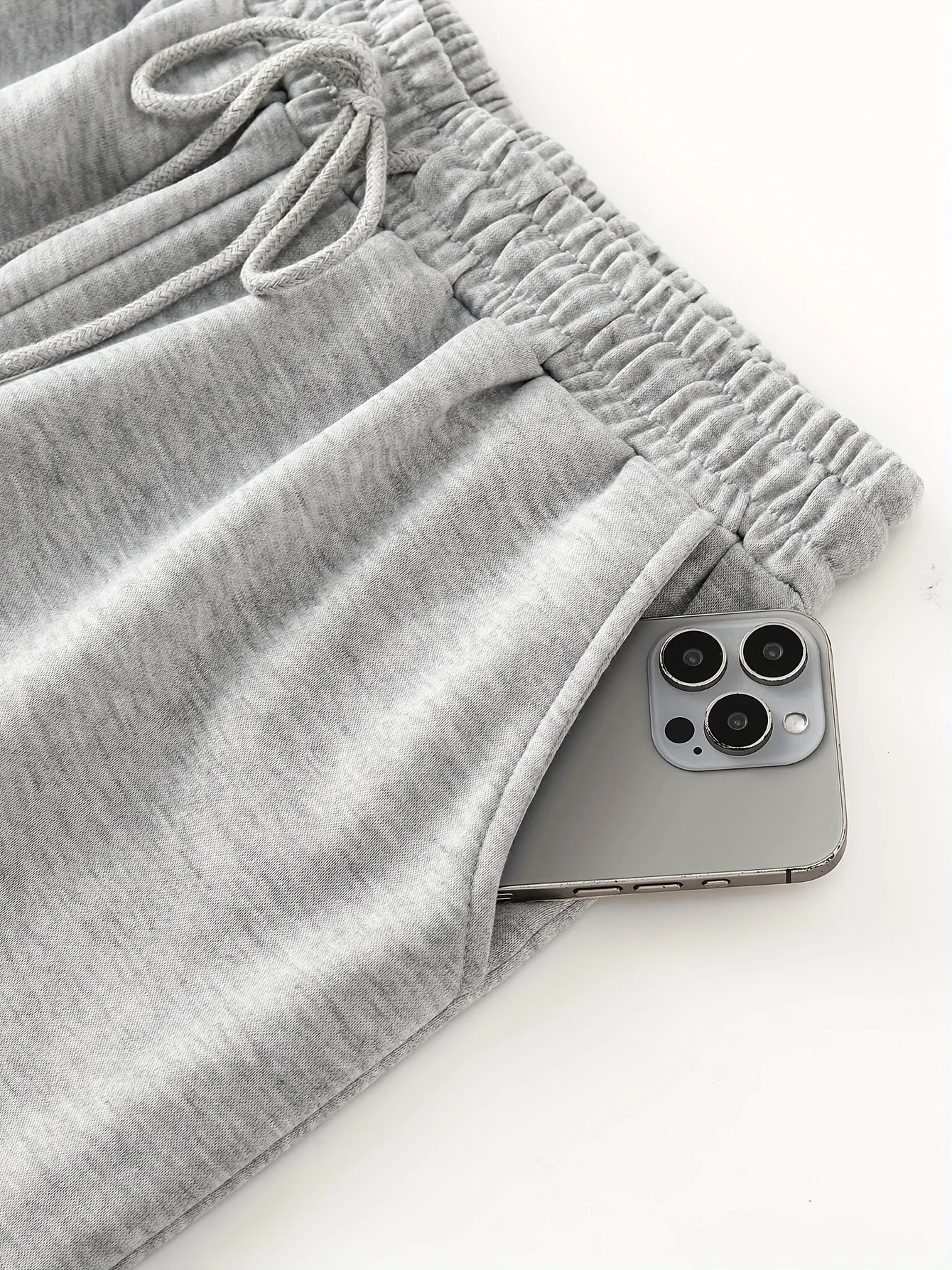 بنطلون رياضي نسائي للخريف والشتاء مقاس كبير فضفاض مستقيم من الصوف بحزام خصر مطاطي ملابس خروج عصرية أنيقة ومتعددة الاستخدامات #6