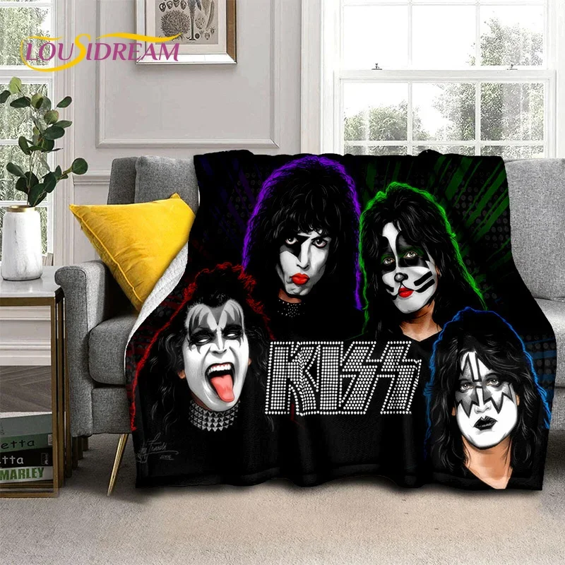 Kiss Rock Heavy Metal Band Gene Paul Soft Flannel Blanket for Bed Bedroom Sofa Picnic,Throw Blanket for Outdoor Leisure Nap Gift