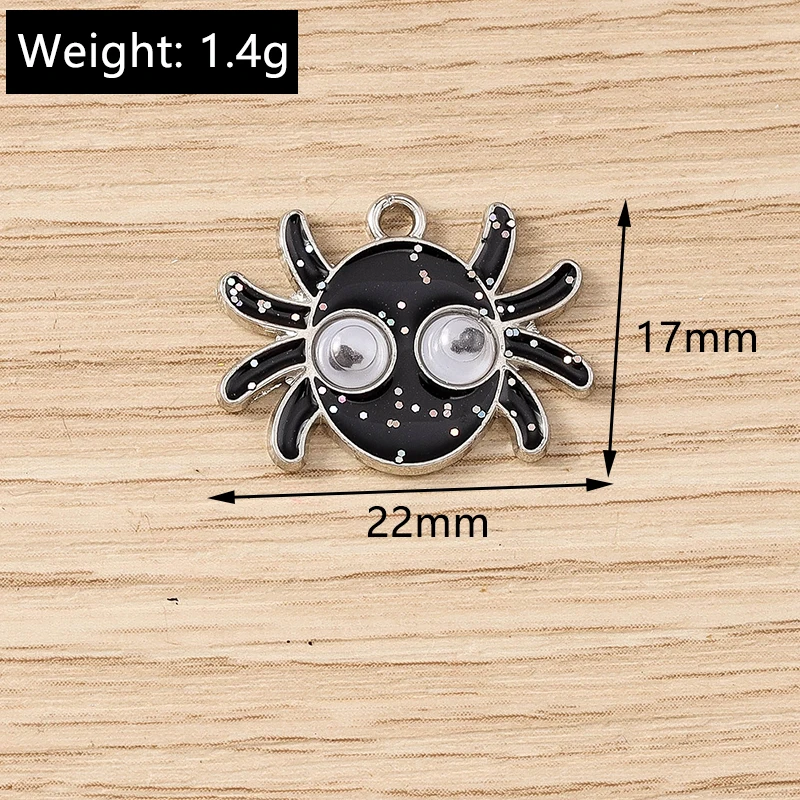 Tusember 10 Stück neue Halloween-Charms Kürbis Böser Geist Vampir Fledermaus Spinne Charms Anhänger für DIY Ohrring Halskette Schmuck – Detail 16