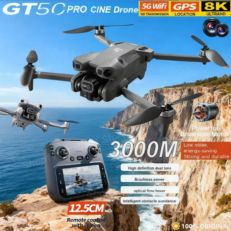 Original NEW GT50PRO 5G 8K HD Dual Cameras RC Drone WiFi GPS 20mins Flight Aerial Photography Quadcopter Remote Control UAV Toys