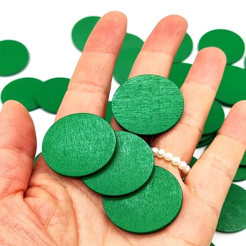 100Pcs/set Board Game Wooden Chips Coins Students Kindergarten Reward Points Coins Color Disc Game Pieces