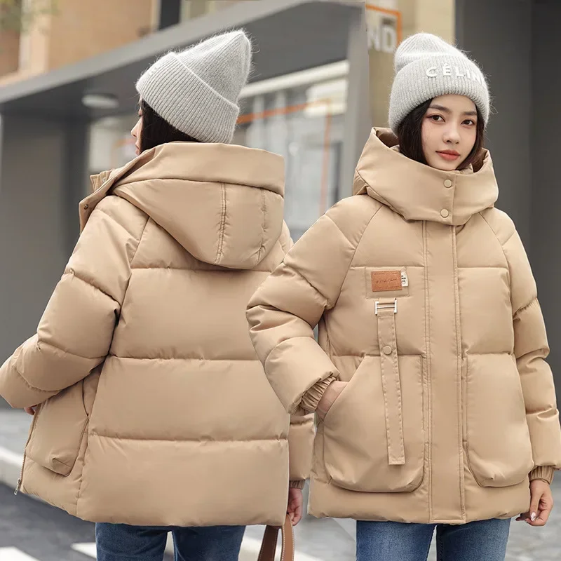 Kapuze Parkas Winter Frauen Kleidung Puffer Jacke warme dicke Baumwolle gepolsterte Jacke Langarm Schnee anzug Tasche Brot Kleidung neu