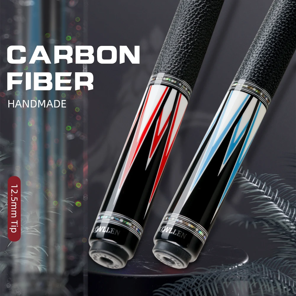 

For AK75-001 Premium Ebony Pool Billiard Cue Hand-Crafted Inlaid Grip Carbon Fiber Shaft