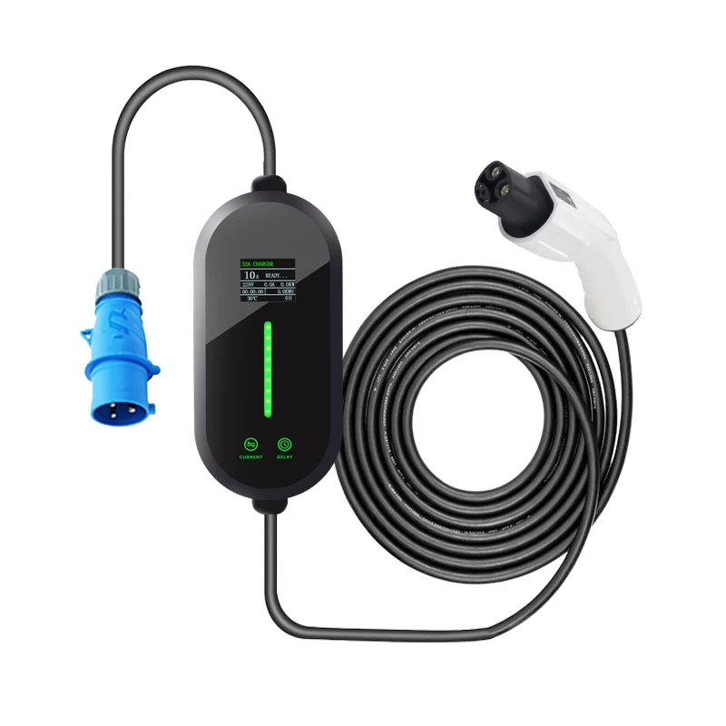 Cargador portátil EV de 3,5 kW, Wallbox para Tesla Model 3/X/Y/S, cargador de coche eléctrico de 7KW, Cable de carga rápida NACS de 5m