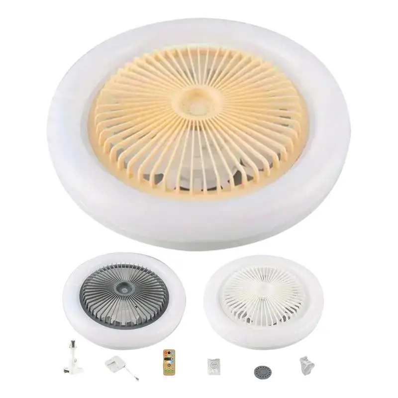 

10.2inch Ceiling Fans With Light And Remote Flush Mount Ceiling Fan For Bedroom Living Home Silent E27 Socket Converter Base Fan