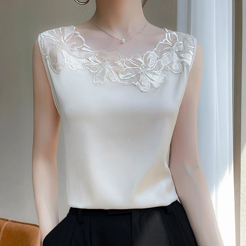 Brand Lace Camisole Women Wear Loose Satin Sleeveless Tops With Spring And Autumn Bottoming In Summer