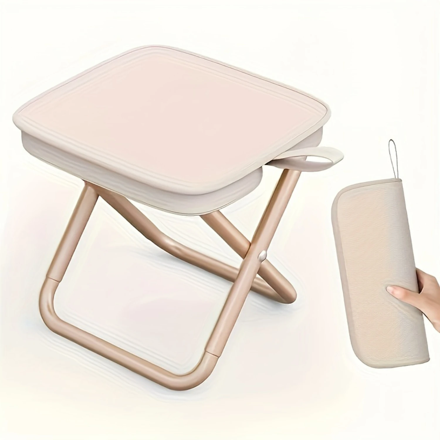 

Portable Aluminum Alloy Folding Stool - Adjustable Zipper, Square Design For Outdoor Camping & Fishing Bathroom stool Benches