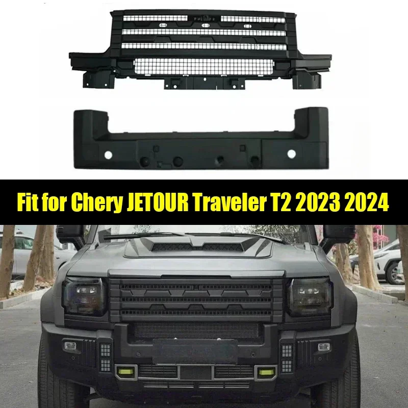 

New! Car Off Road Grille Suitable for CHERY Jetour Traveller T2 2023 2024 City Hunter Kit Black Grille Car External Decorative P