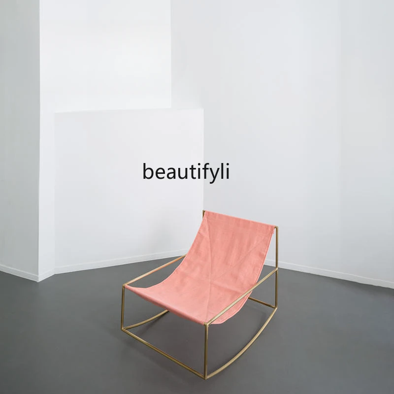 

Creative wrought iron leisure seat balcony outdoor open-air light luxury back chair rocking chair