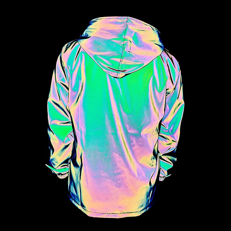 Men's Night Reflective Windproof Hooded Jacket Hip-hop Streetwear Couple Trend Coat for Outdoor Cycling Jogging Safety Clothing 10 S9a534de1f6324e5dad7c85d98840f55fV