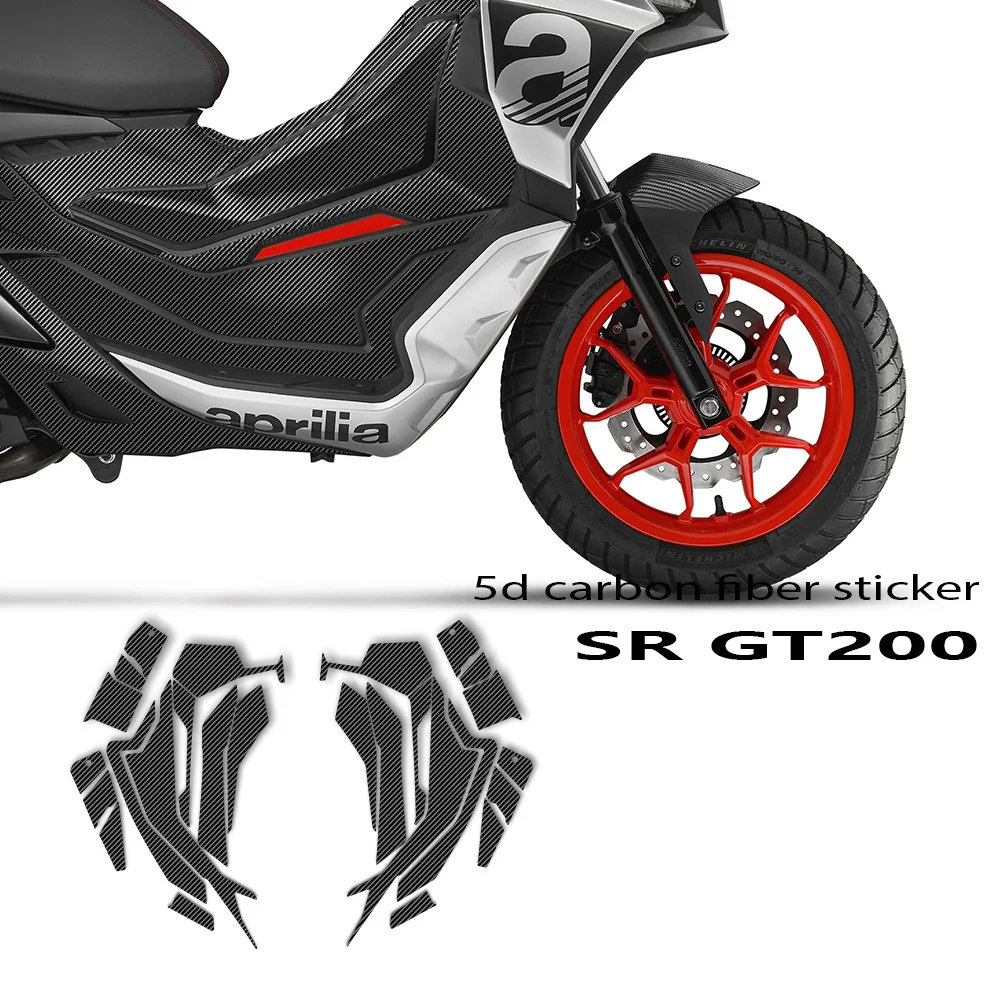 2023 SRGT200 Motorcycle 5D Carbon Fiber Sticker Decal Body Full Kits Decoration Sticker For Aprilia SR GT200 SR GT 200