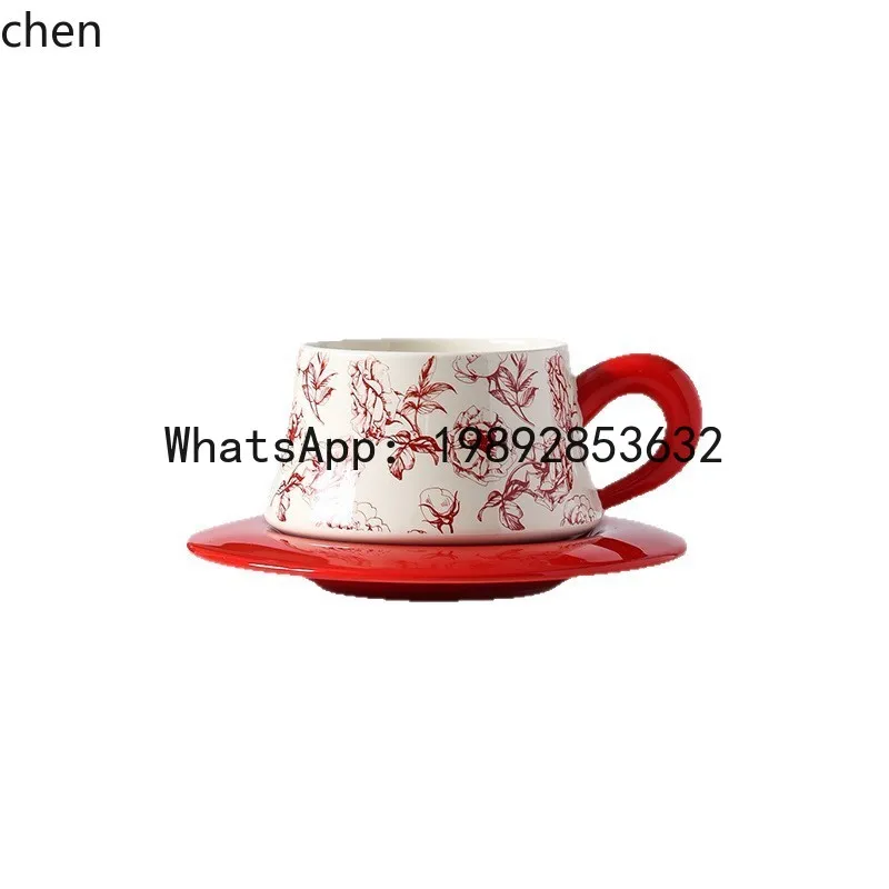 ZZ coffee cup and saucer set, high-end exquisite floral ceramic cup and saucer, a pair of wedding gifts 5