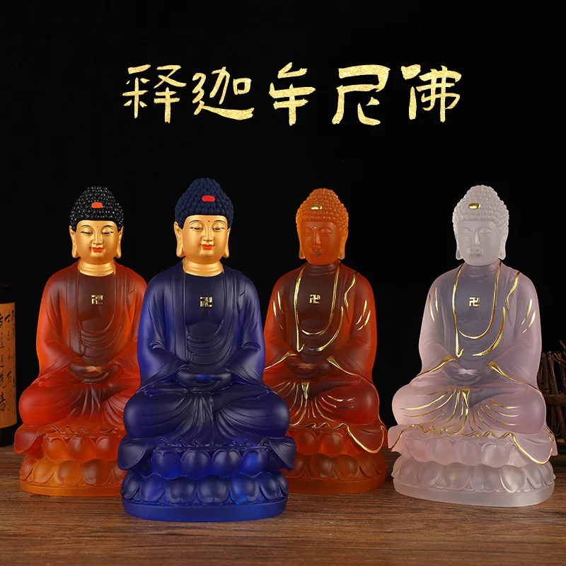 

Shui Liu Li Buddha Sakyamuni Sitting Sticking Gold Foil Resin Factory Sakyamuni