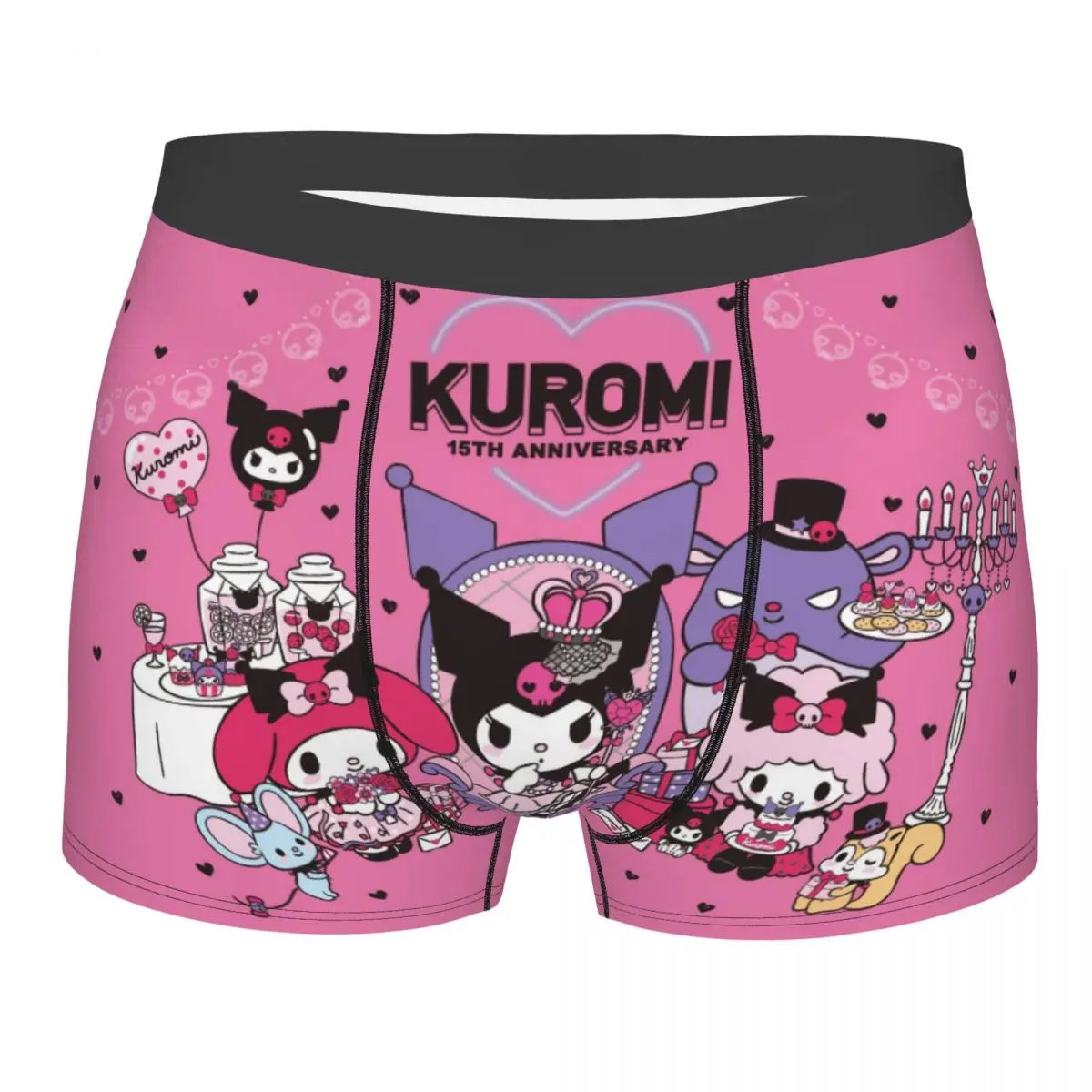 Custom Kuromi Sanrio Anime Boxer Shorts For Homme 3D Print Underwear Panties Briefs Breathable Underpants