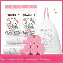 Sanrio anime cartoon kawaii Hello Kitty drawstring home daily use kitchen and restaurant thickened portable garbage plastic bag