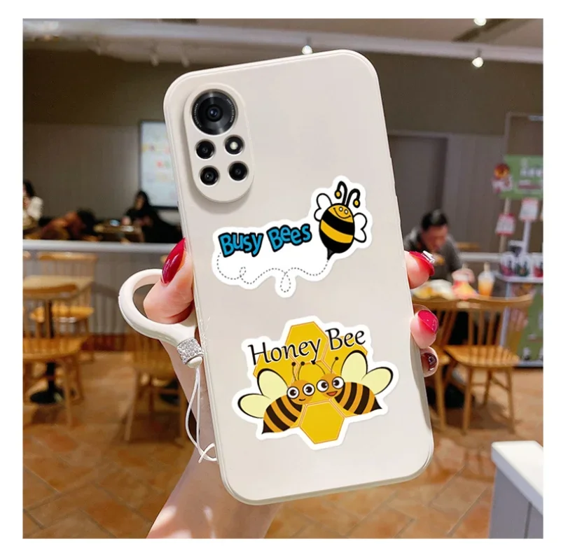 10/25/50pcs Cartoon Little Bees Graffiti Stickers for Luggage Water Bottle Phone Laptop Guitar Scrapbook Helmet Car Wall Decal