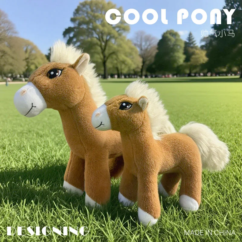 

32cm Simulation Horse Plush Ferghana Toys Cute Stuffed Animal Doll Soft Realistic Horse Toy Kids Birthday Gift Home Decoration