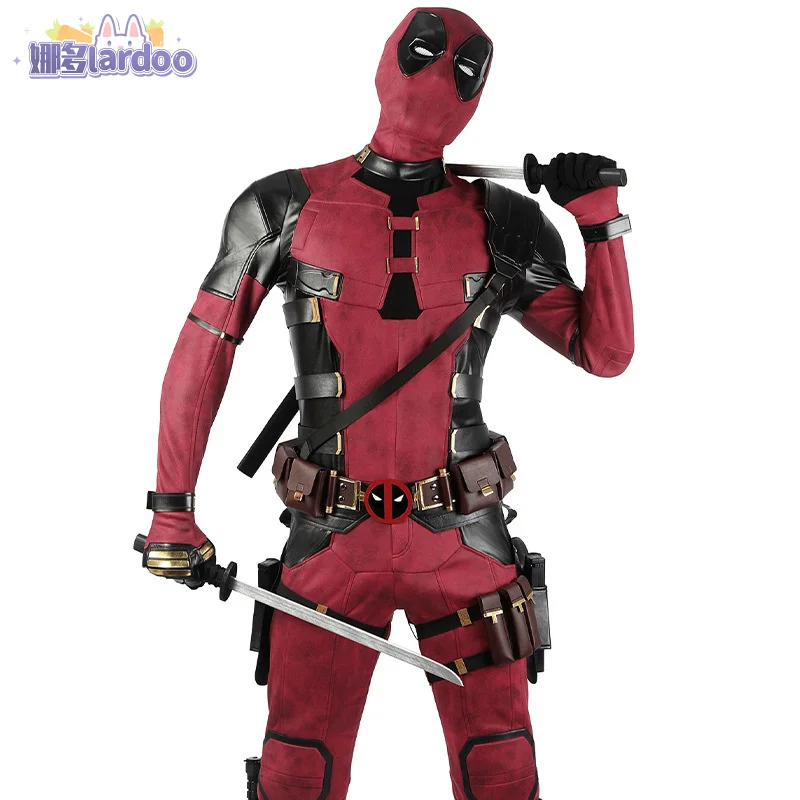 Deadpool 3 Wade Wilson Cosplay Cosutme Mask With Magnetic Glasses Wade Jumpsuit Belt Cosplay Costume Suit Halloween Funny Gift