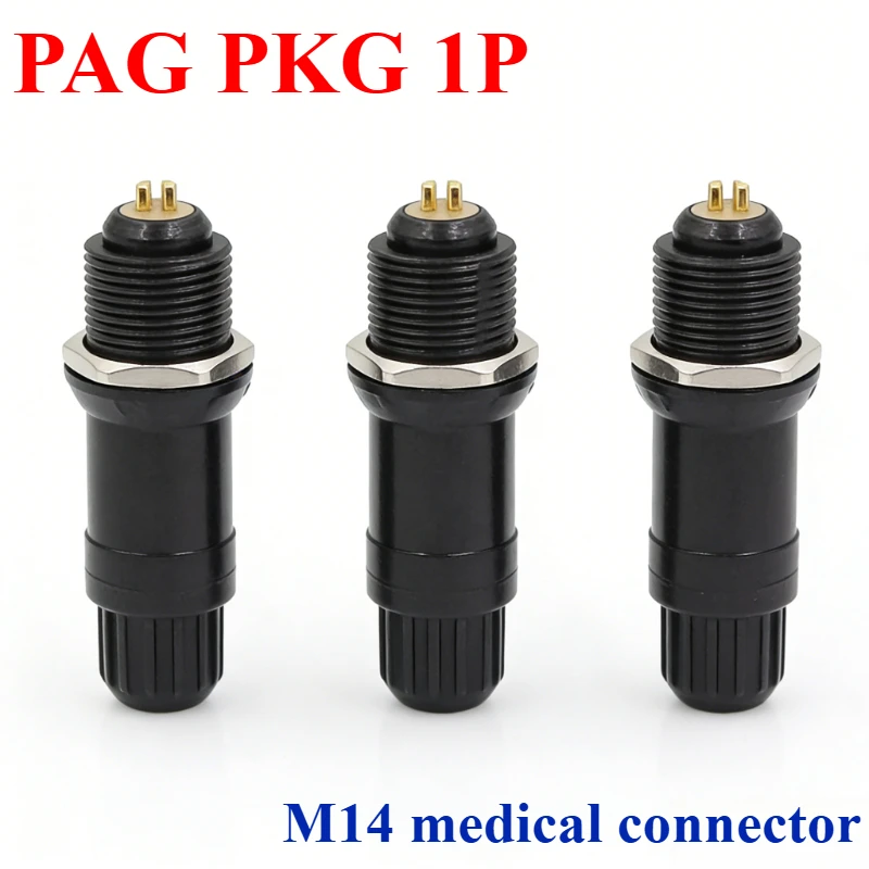 Device Connectors 2 3 4 5 6 7 8 9 10 14 Pin M14 Hole Quick Plug PAG PKG 1P Self-locking Aviation Plug-in Medical  Compatible