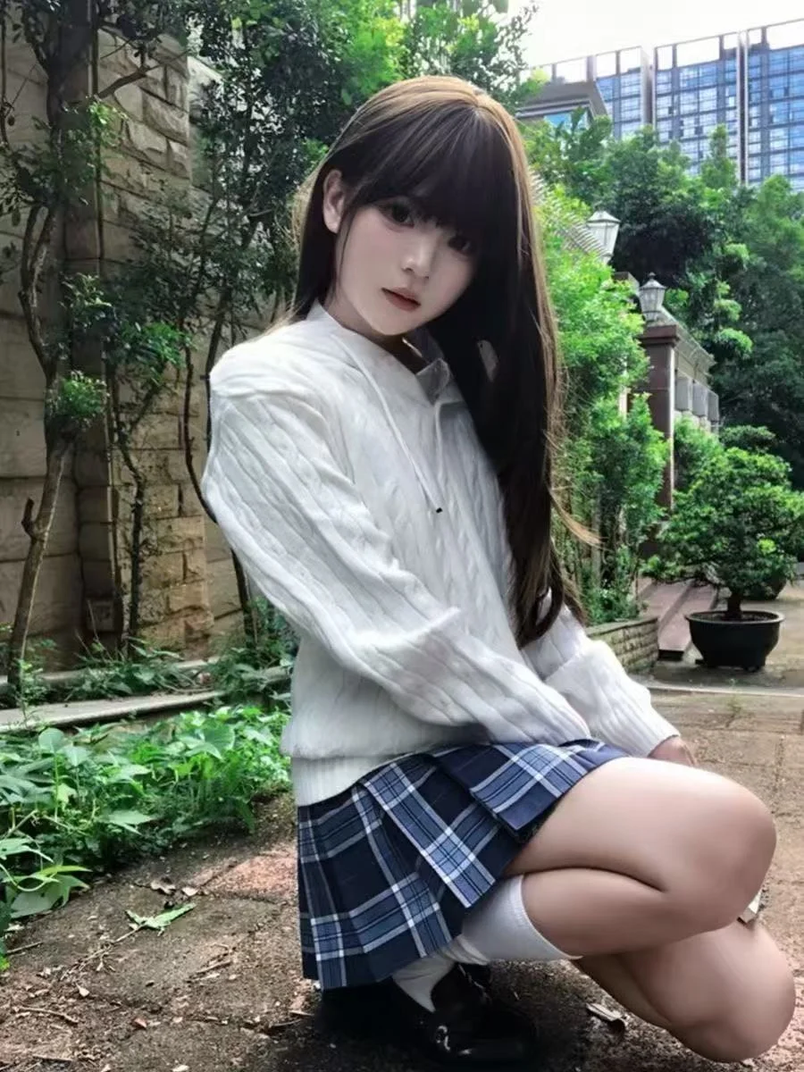 

Осенне-зимний вязаный свитер, японский Sle JK orm, верхняя юбка, комплект для колледжа, женский модный ансамбль