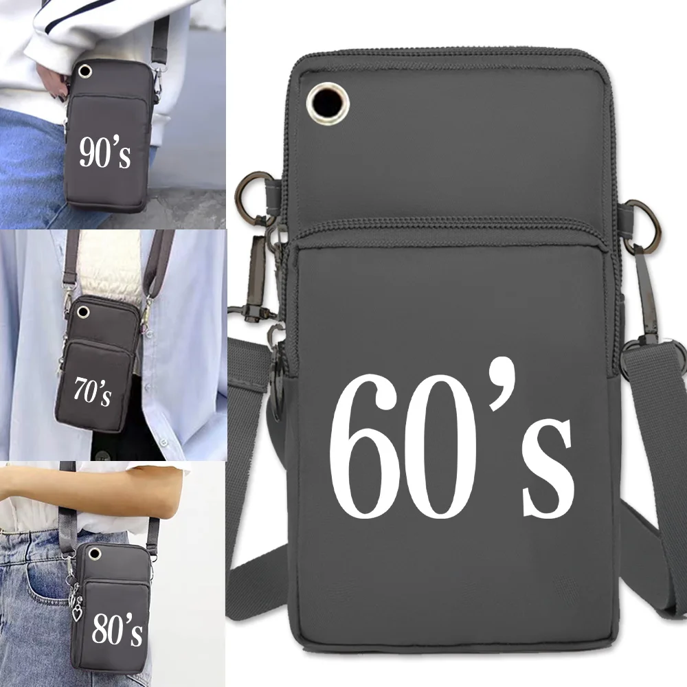 Universal Mobile Phone Bags Wallet for Apple/Huawei Waterproof Cell Phone Pouch Storage Packet Shoulder Bag Years Print Arm Pack