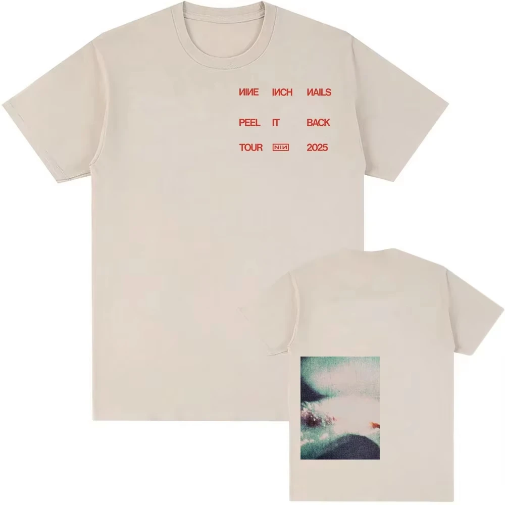 Rock Band Nine Inch Nails Tshirts Peel It Back Tour 2025 NEW T Shirt Cotton Summer Round Neck Male T-shirt Men Women Streetwear