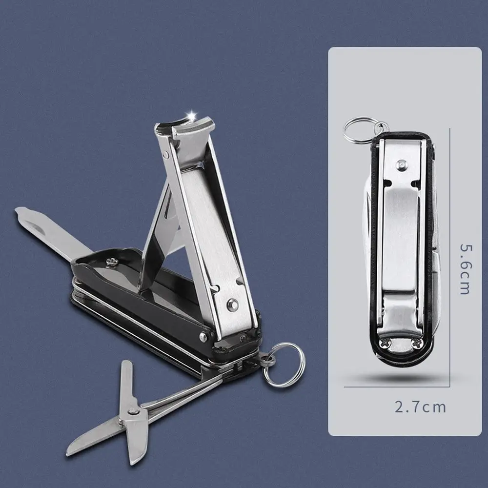 with Keychain Holder Nail file Manicure Pedicure Travel Nail Scissor Nail Trimming Tool Folding Nail Clippers Toenail Tweezers