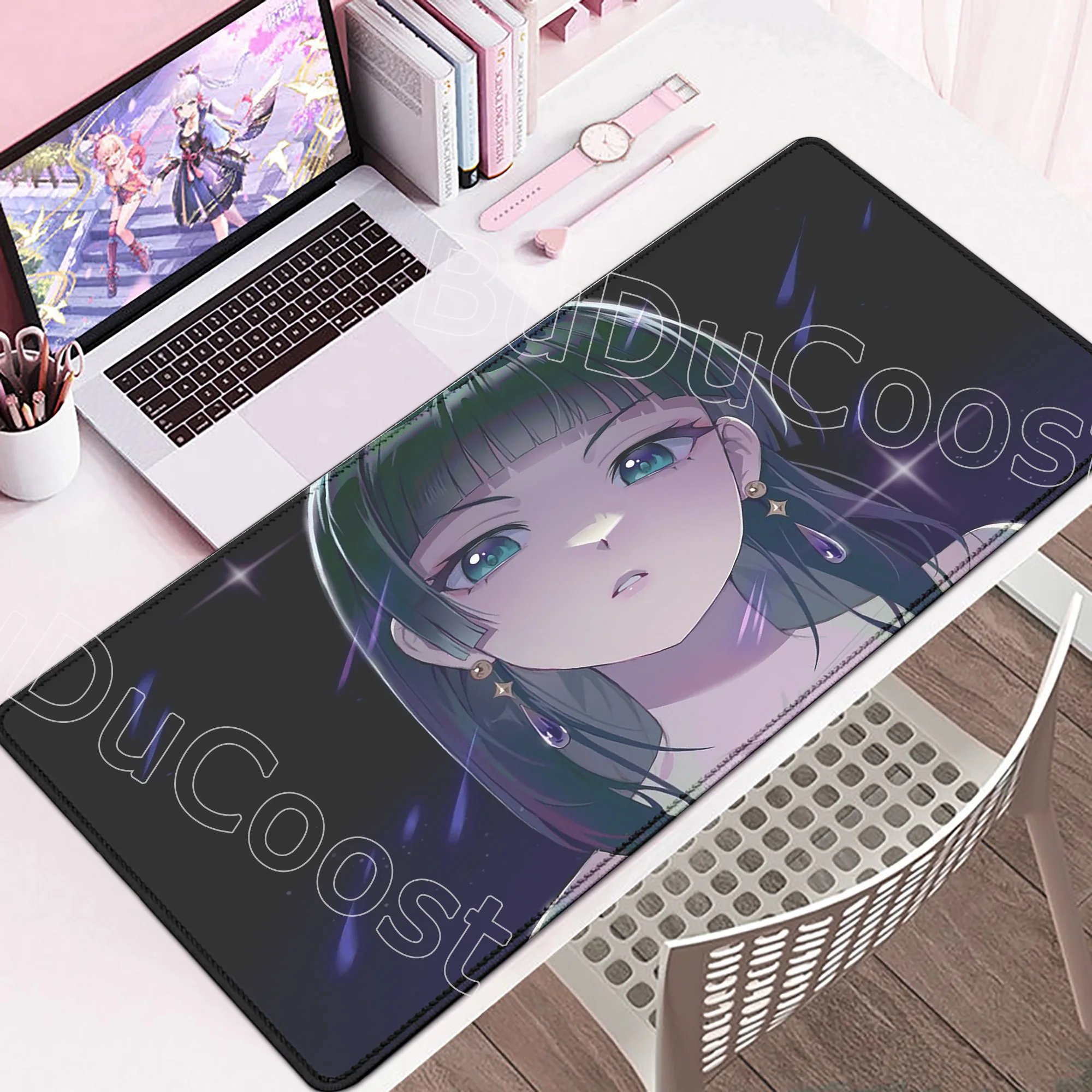 Urocza, ładna podkładka pod mysz Anime The Apothecary Diaries, duża, antypoślizgowa, gumowa, z obszytymi krawędziami, wytrzymała, do laptopa, do gier. ​   Podkładki na biurko — zdjęcie produktu 3