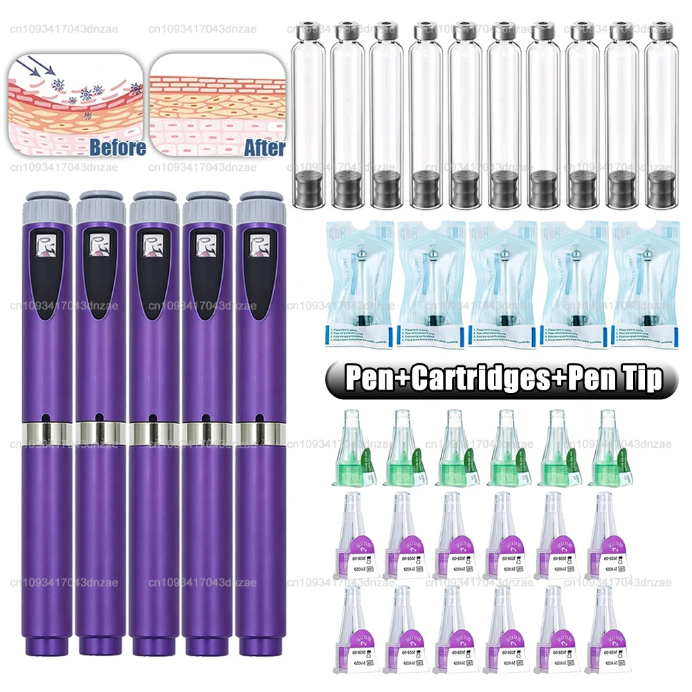 Cartuchos de Botella Vacía para Bolígrafo Mágico de 3ml, Puntas de Bolígrafo de 4/6/8mm, Empaque Individual Estéril para Kit de Bolígrafo de Inyección de Insulina Lilly