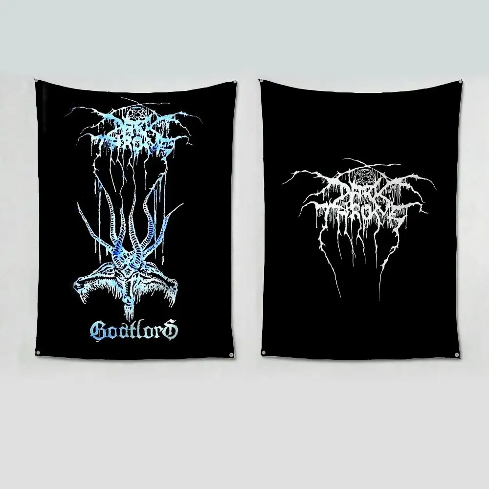 D-Darkthrones Heavy Rock Band Flags flags four rings hanging no edging for art indoor use and outdoor decor