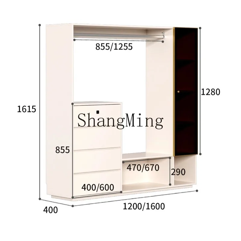 

ZHB simple modern chest, coat rack integrated bedroom, multi-functional floor-to-ceiling clothes, bedside storage locker