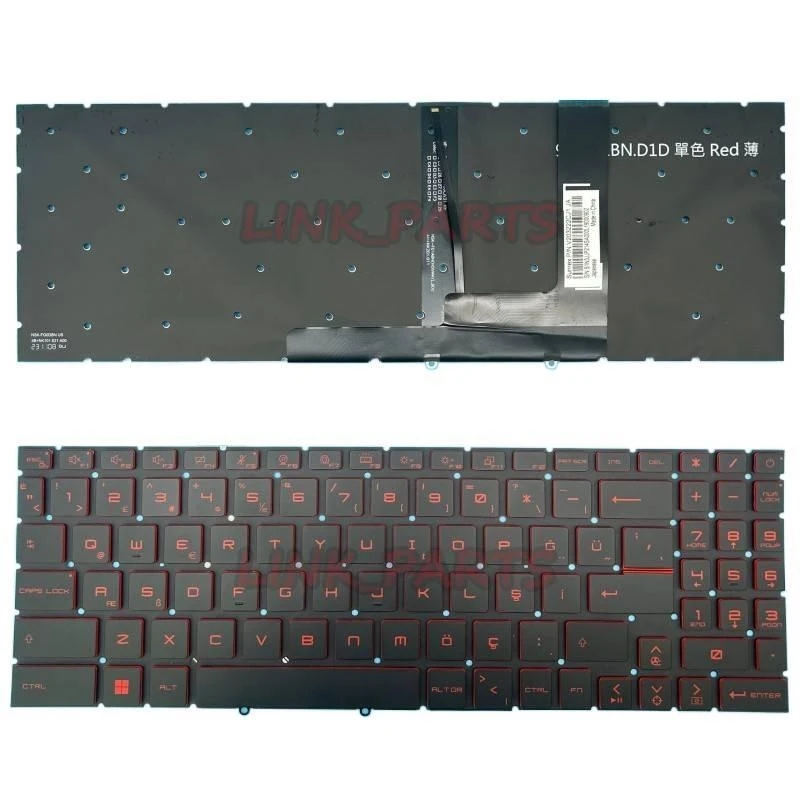 NEW Turkish Keyboard For MSI GF66 11SC 11UC 12UD GL66 11UCK 12UEK MS-1581 Red Backlit Laptop Keyboard