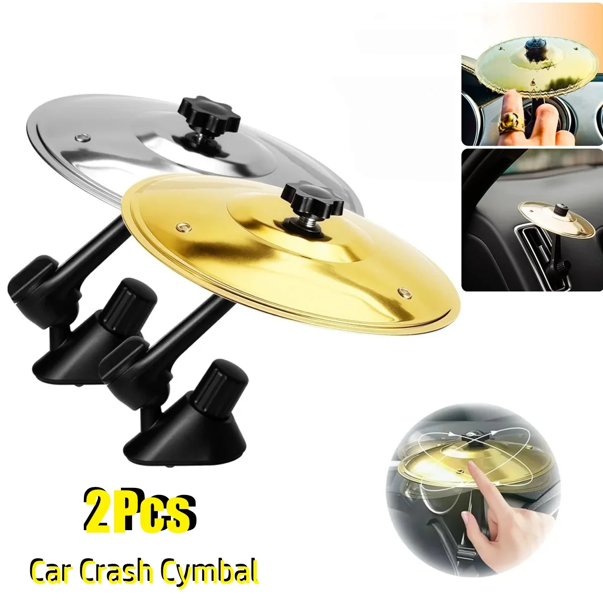 Car Air Vent Cymbal Drum 1/2PCS Metal Crash Cymbals Fun Driving Musical Instrument for Music Lovers Universal Fit All Vehicles