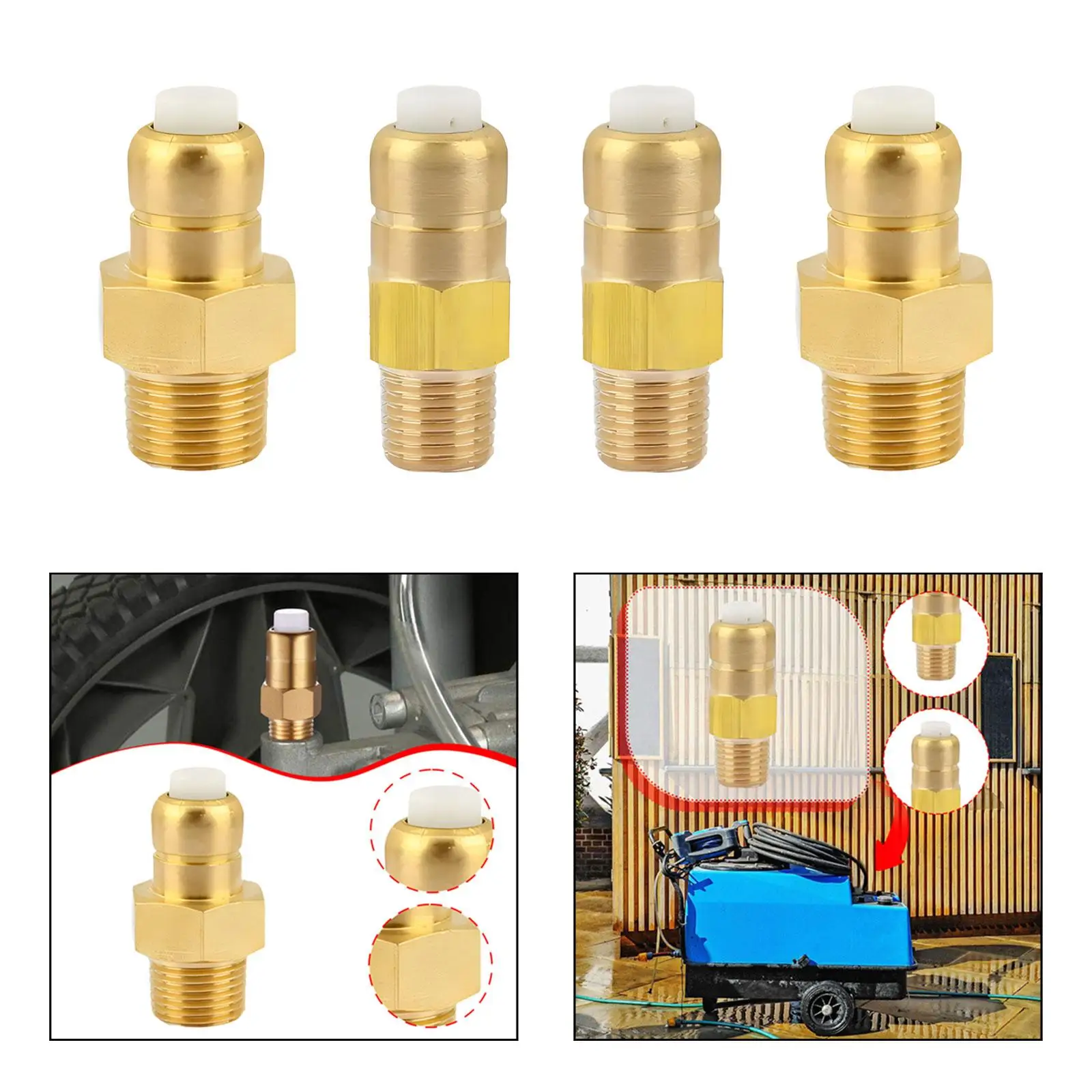 Pressure Washer Pump Thermal Release Valve for High Pressure Pump Head Brass