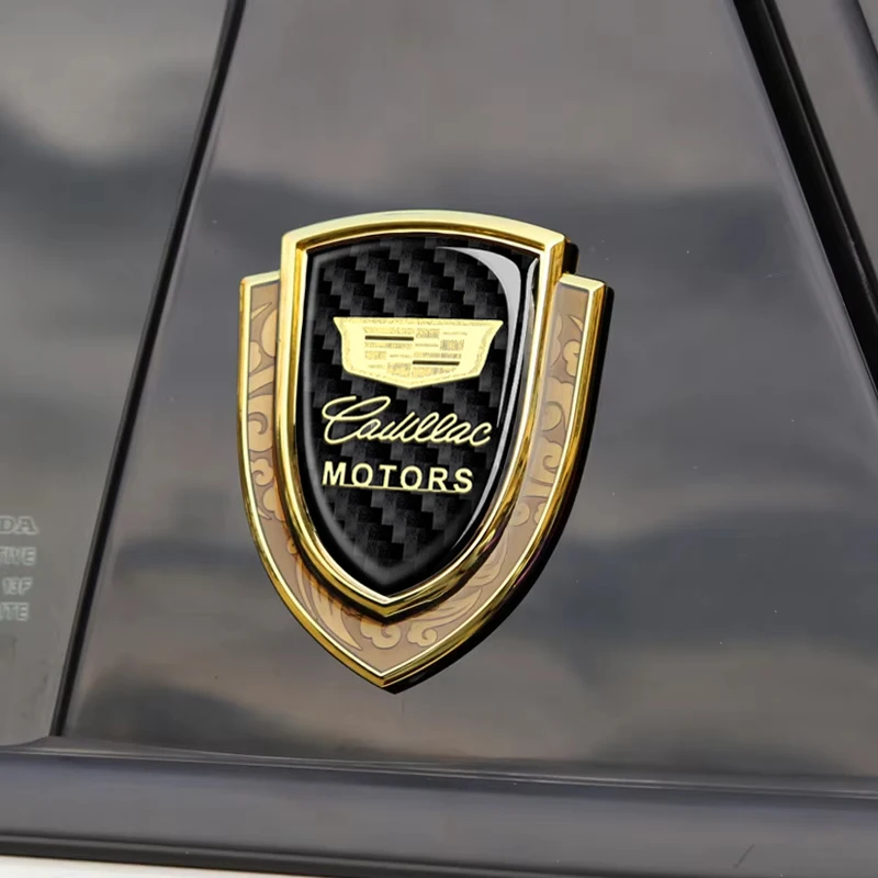 Emblema de ventana lateral con logotipo de coche para Cadillac Sevilla XT4 CT4 CT5 SLR CTS DTS ATS Escalade accesorios exteriores pegatina de fibra de carbono