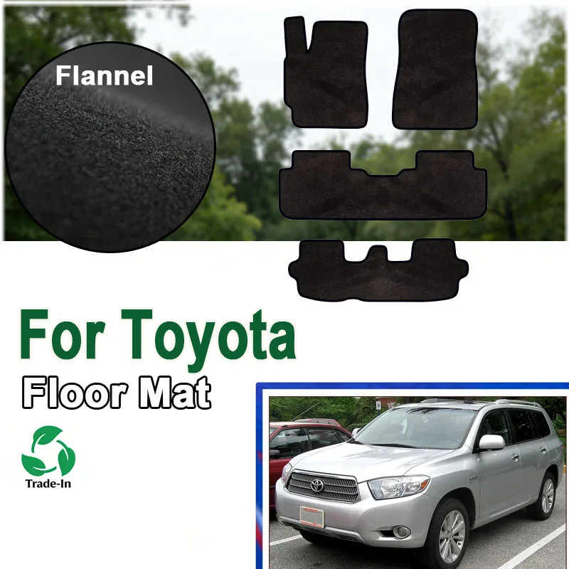 

Flannel For Toyota Highlander Kluger XU40 2010 2008~2013 7 Seats Car Floor Mats Rugs Panel Footpads Carpets Cover Sticker
