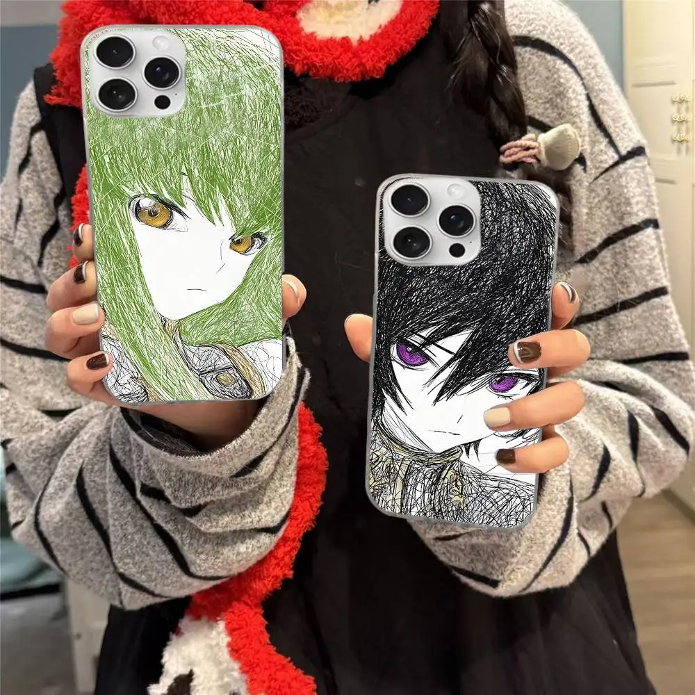 

luxury comic Code Geass Water Ripple Satin Glossy Phone Case for iPhone 17 16 15 14 13 12 11 Pro Max Plus