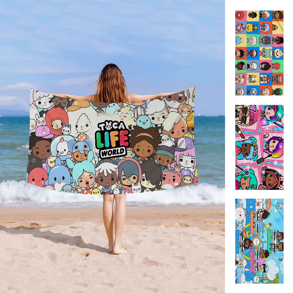 Toca Boca Toca Life World Toalla de microfibra para playa, toalla absorbente de secado rápido, suave, para Yoga, natación, complejo turístico, escalada de montaña