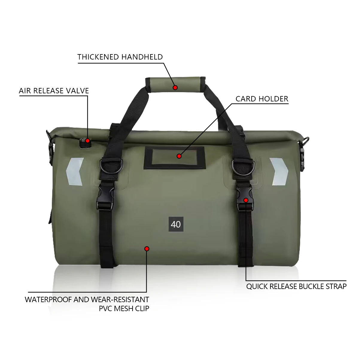 Wasserdichte Motorrad-Rücksitztasche, Reisegepäcktasche, 20 l, 80 l, 100 l, Motorrad, Powersports-Hecktasche, Packtaschen, Reithelmtasche – Detail 32
