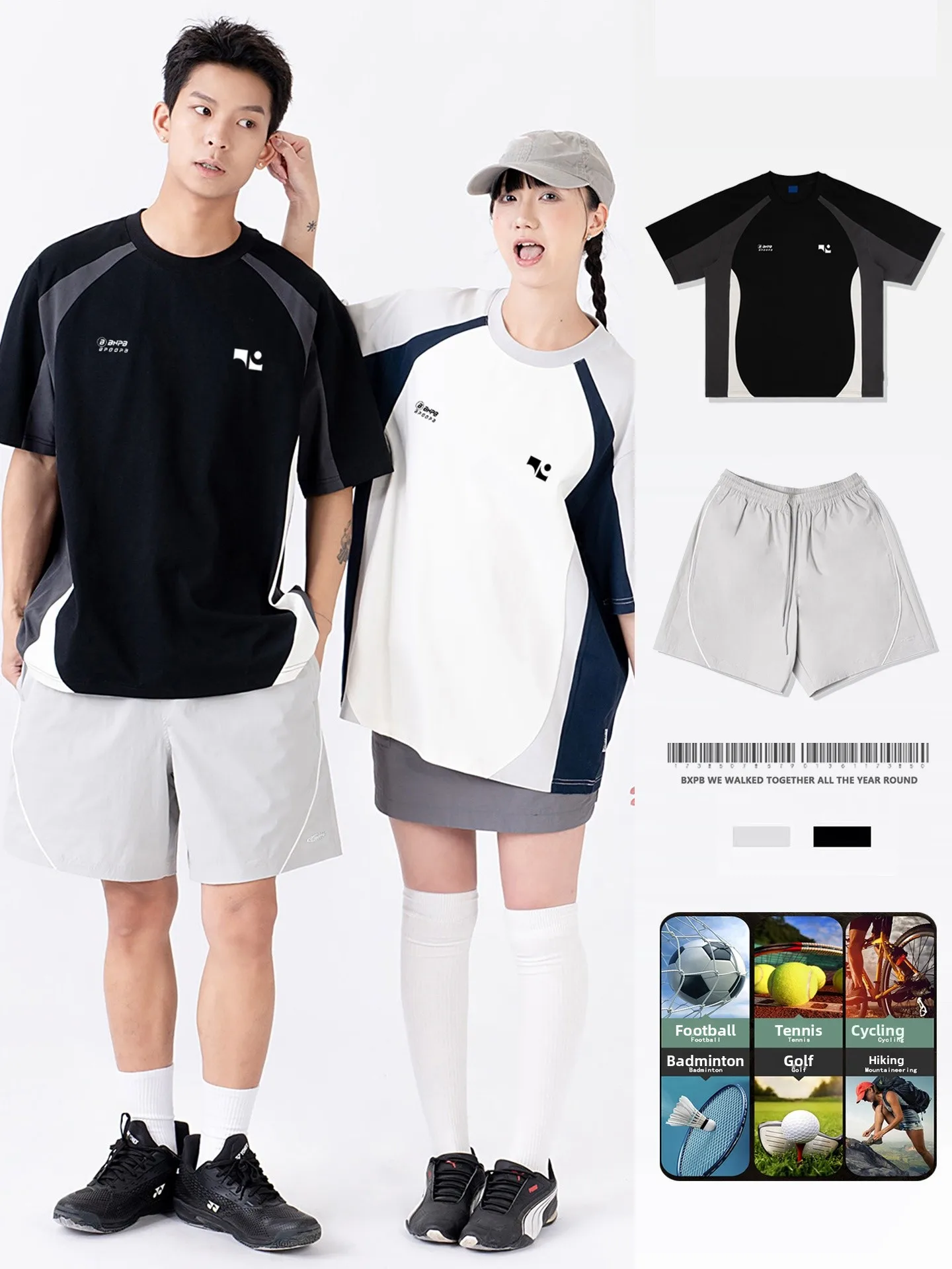 

Unisex Summer Short Sleeve T-Shirt Cycling Sport Training Set Quick Dry Outdoor Men's Fashion Top Casual Wear Youth Size